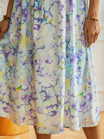 Floral Short Sleeve Woven Dress