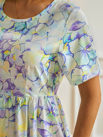 Floral Short Sleeve Woven Dress