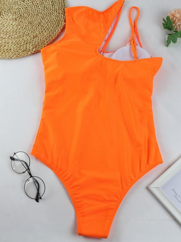 Womens Hollow One Shoulder Sexy Swimsuit SIZE S-XL