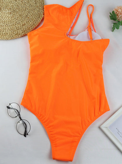 Womens Hollow One Shoulder Sexy Swimsuit SIZE S-XL